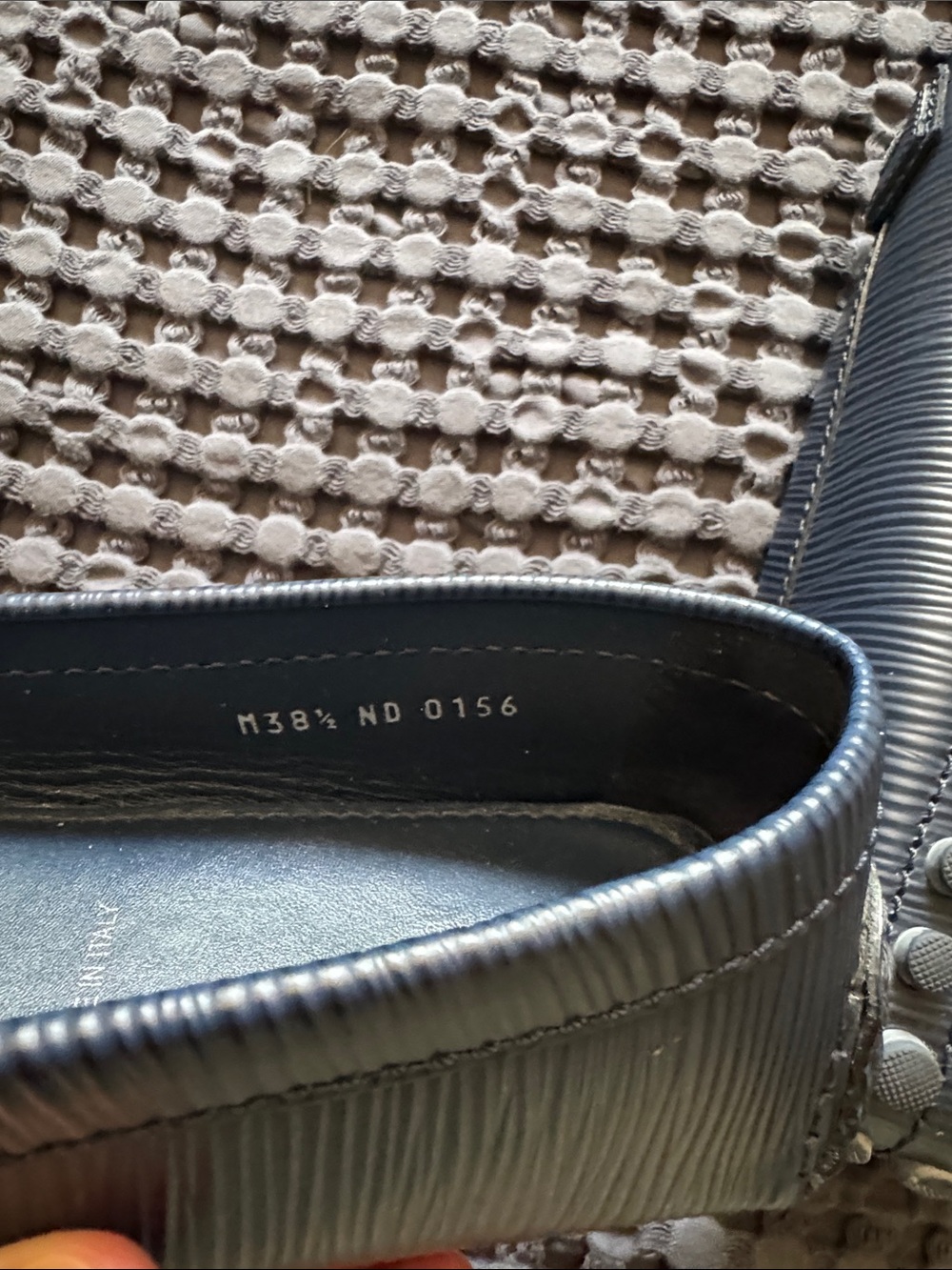 Louis Vuitton Navy Blue Epi Leather Loafers with Gold LV Hardware - Picture 5 of 7